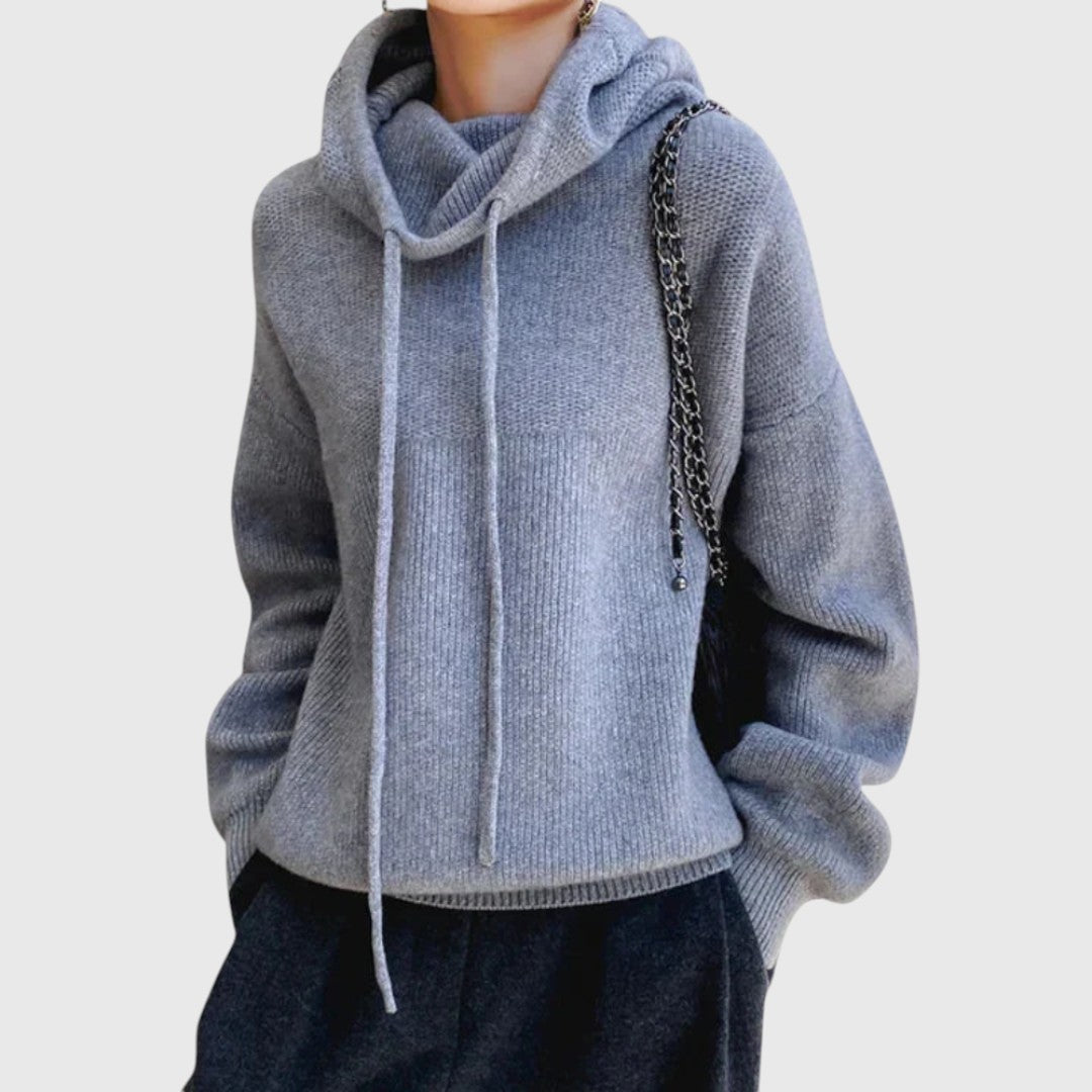 Eden - Stylish Drawstring Turtleneck Sweater for Cozy Elegance