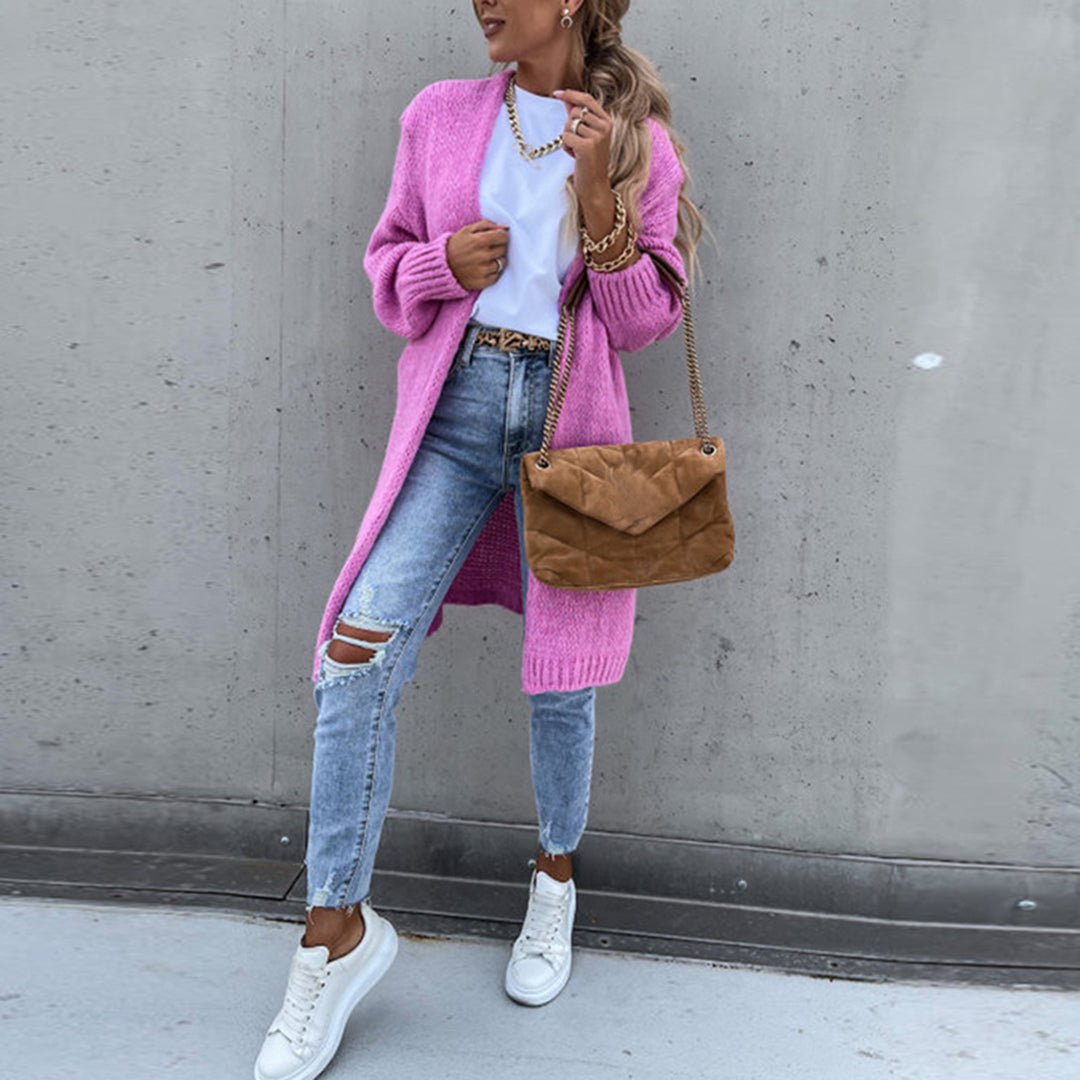 Lauren | Women's Cozy Relaxed Fit Long Open Front Cardigan for Effortless Style