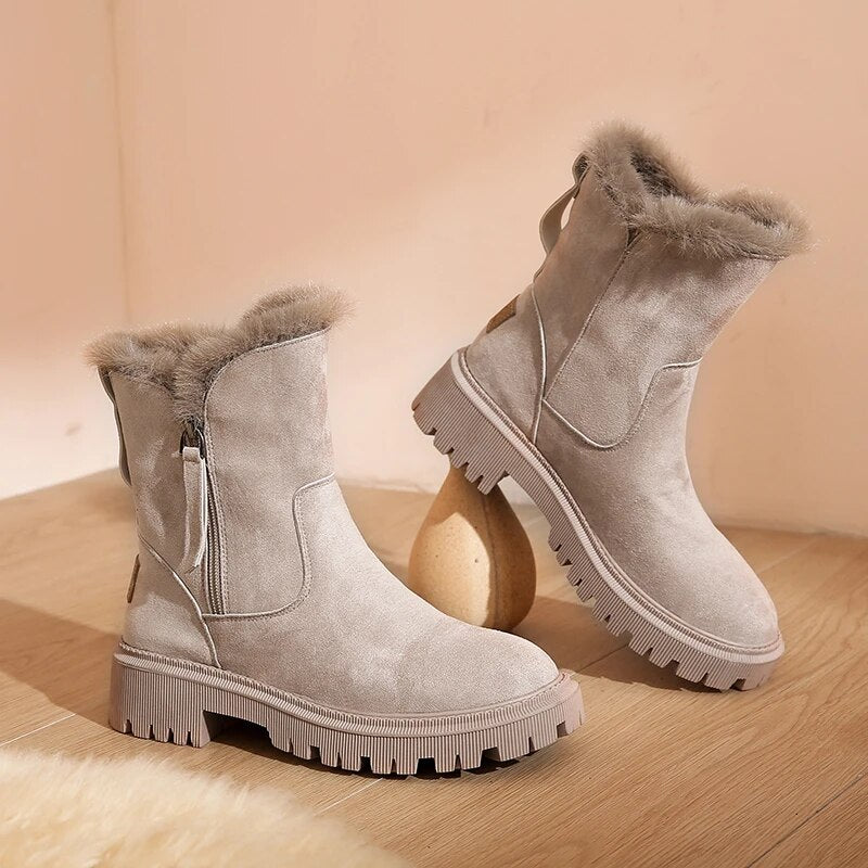 Women's Plush Winter Boots with Platform – Stylish and Warm for the Cold Season