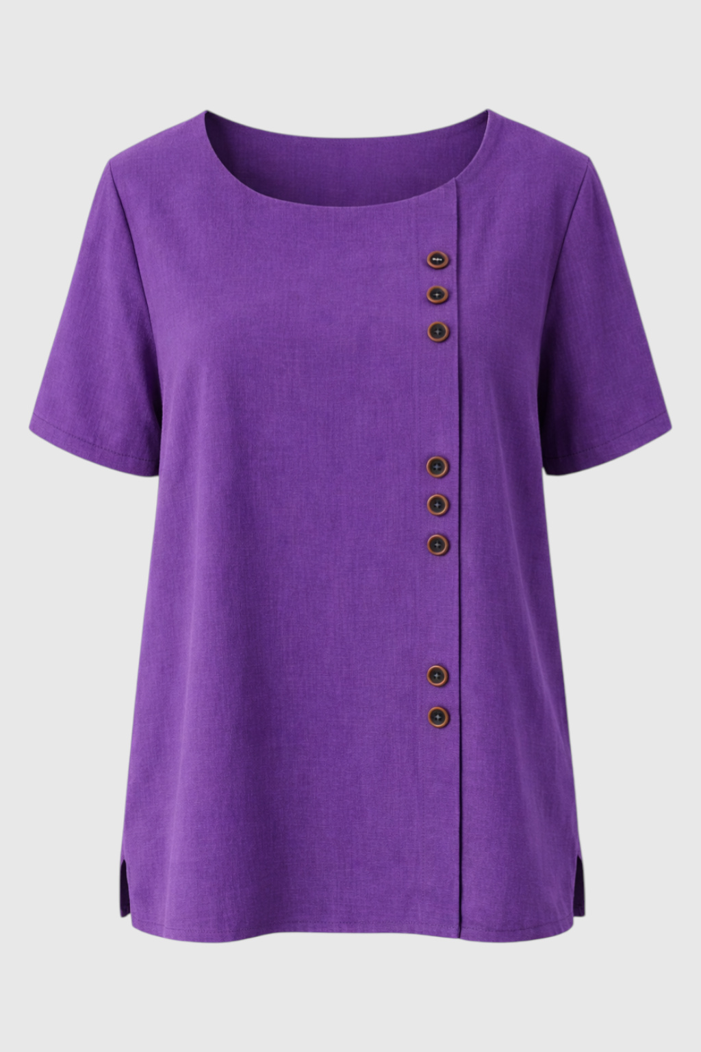Elegant Women's Linen Blouse with Button-Front Closure