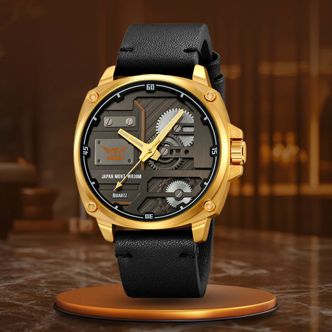 Elegant Leather Quartz Men's Watch