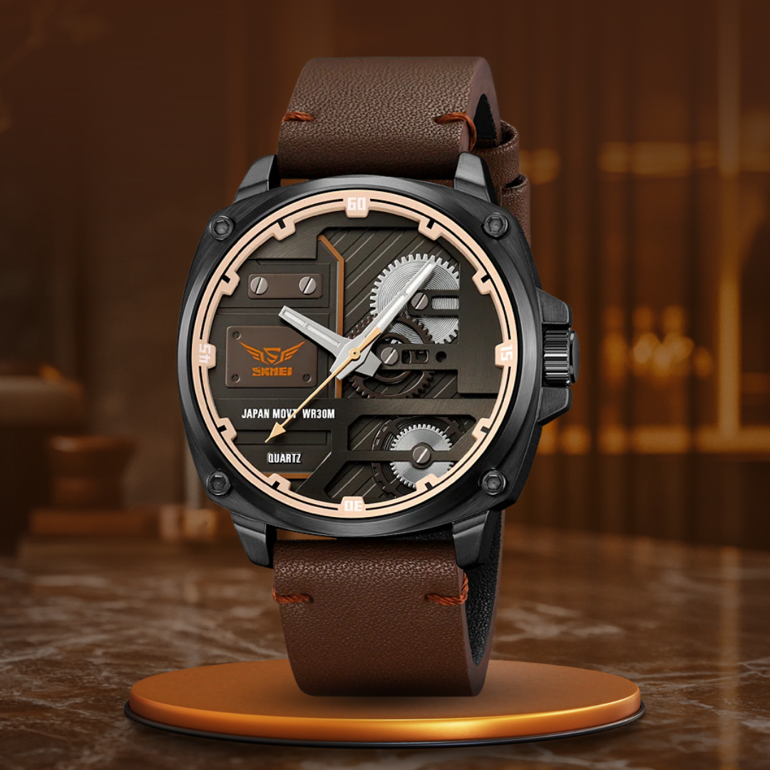 Elegant Leather Quartz Men's Watch