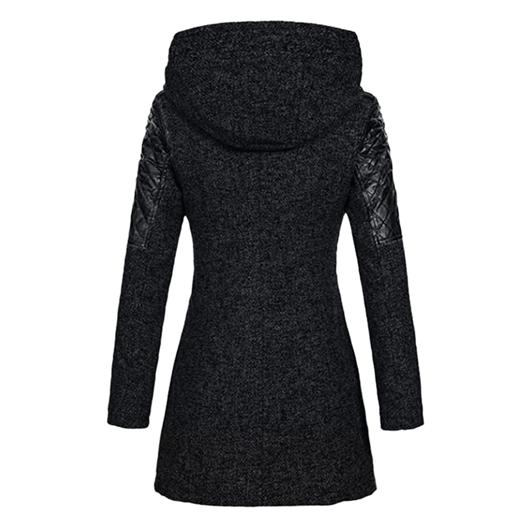Long women's winter coat with stylish hood