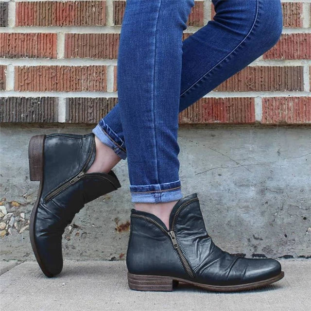 Chic Women's Zip-Up Ankle Boots