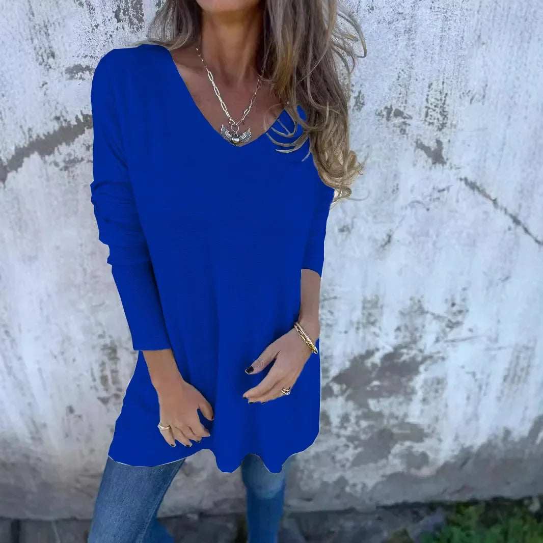 Sasha - Cozy V-Neck Knitted Tunic for Effortless Style