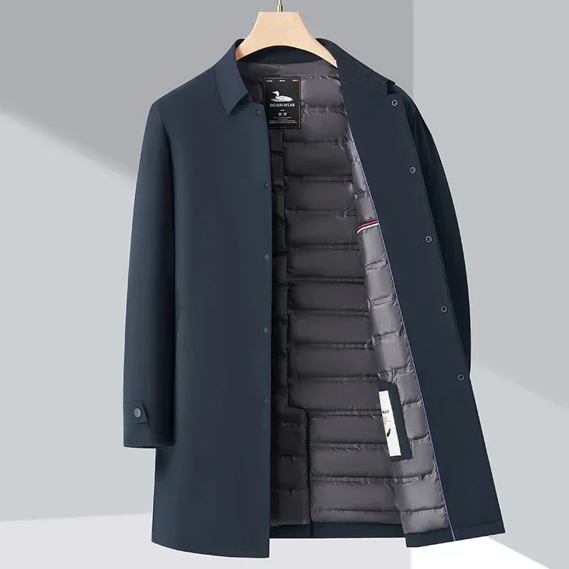 Burke Elegant Down Trench Coat for Ultimate Warmth and Style