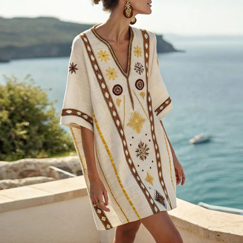 Vera - Effortless Elegance: Comfortable Beach Dress for Breezy Summer Days