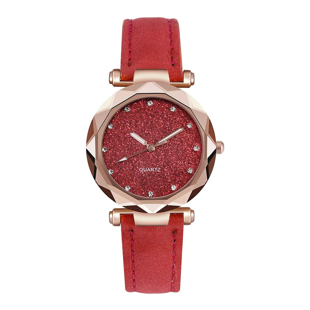 Elegant modern watch adorned with sparkling rhinestones
