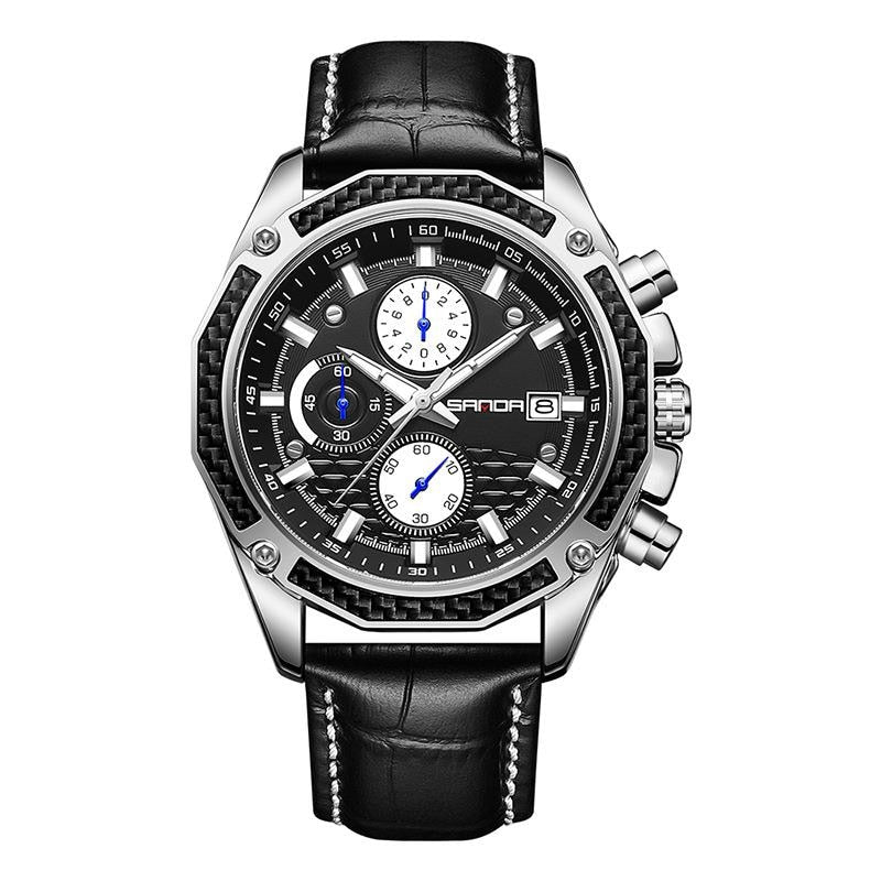 Quartz chronograph watch for car racing