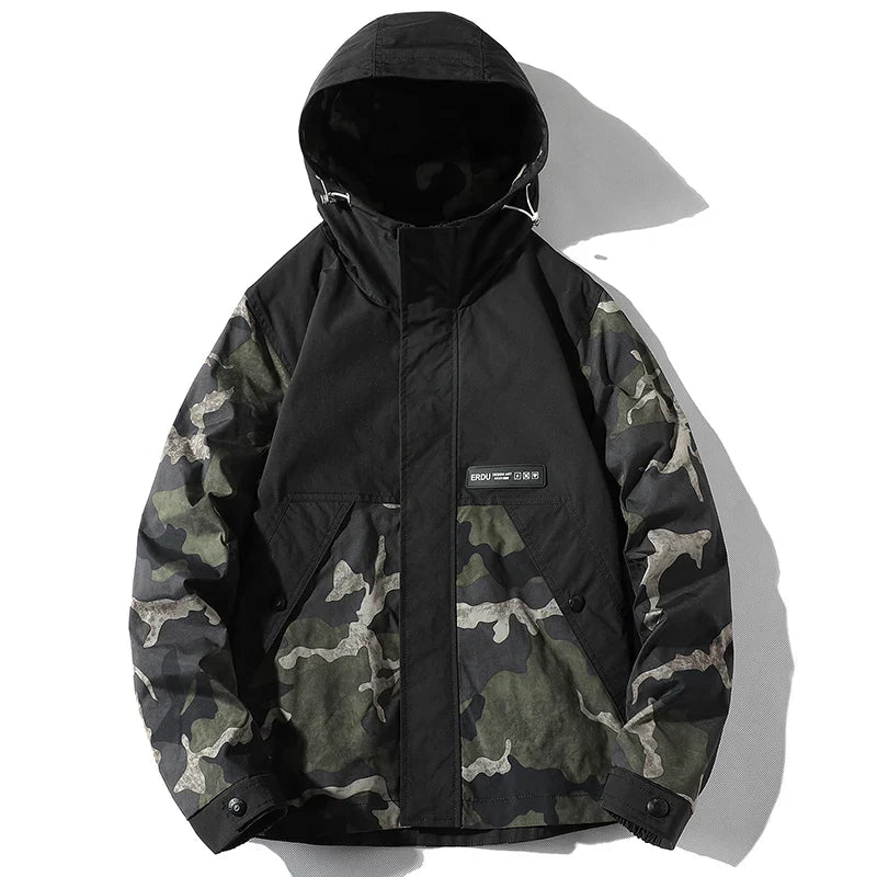 Camouflage Jacket with Double Slits for a Unique Style