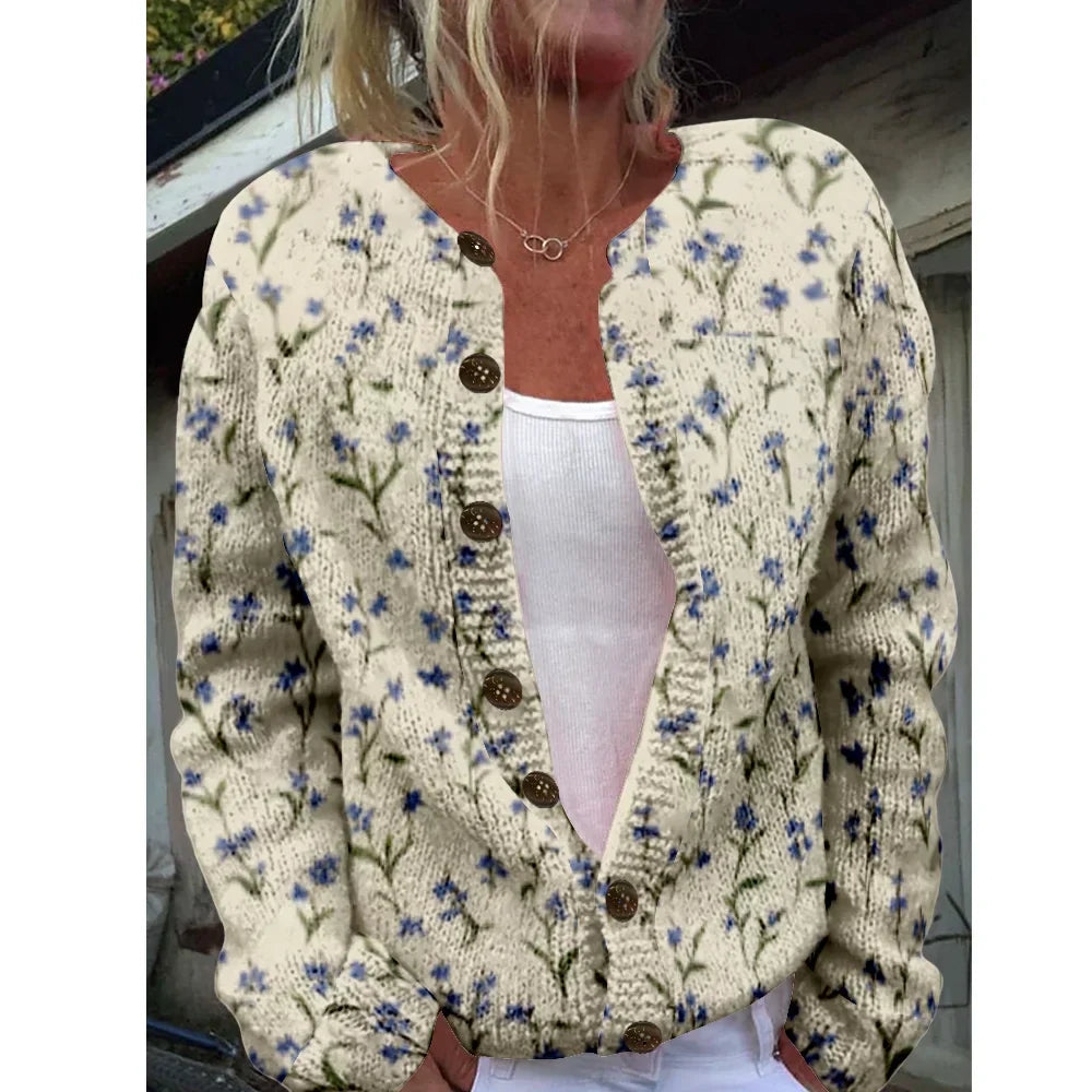 Marie | Elegant printed cardigan for a sophisticated style