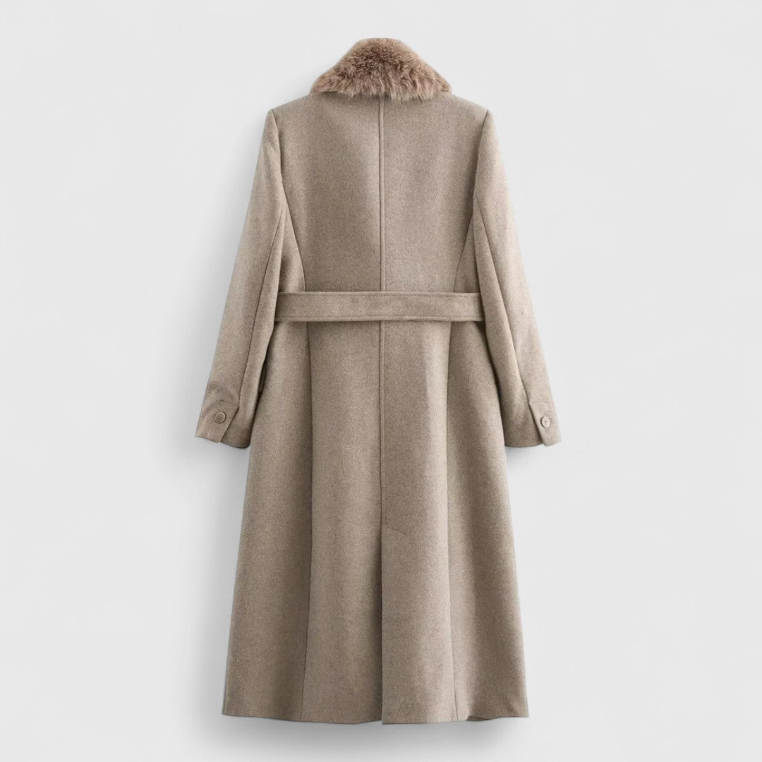 Evelyn – Elegant Belted Winter Coat for a Sophisticated Style