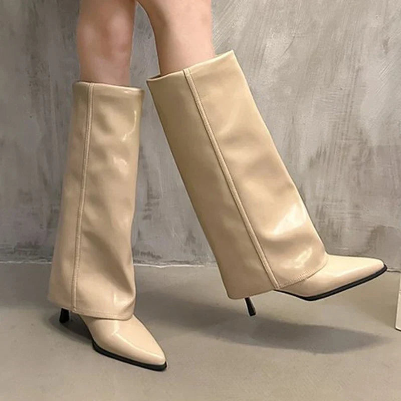 Women's High-Gloss Knee-High Boots
