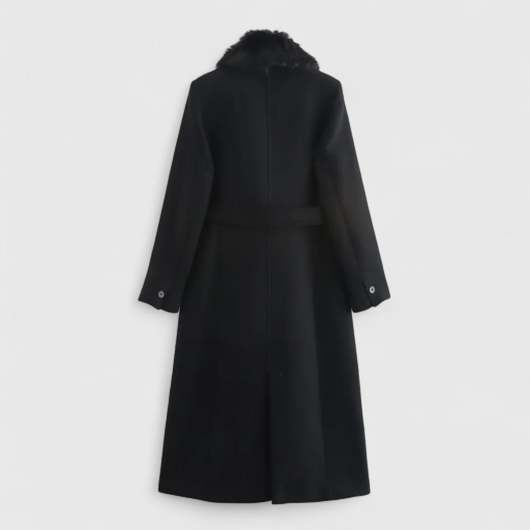 Evelyn – Elegant Belted Winter Coat for a Sophisticated Style
