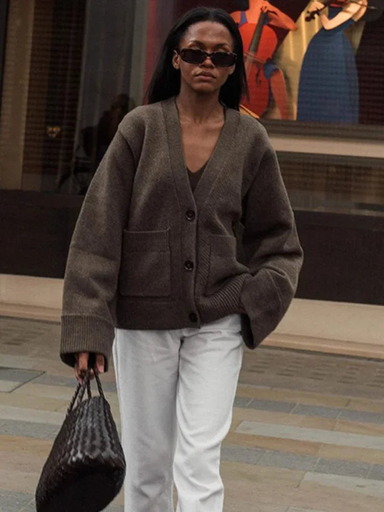 Cozy V-Neck Knit Cardigan