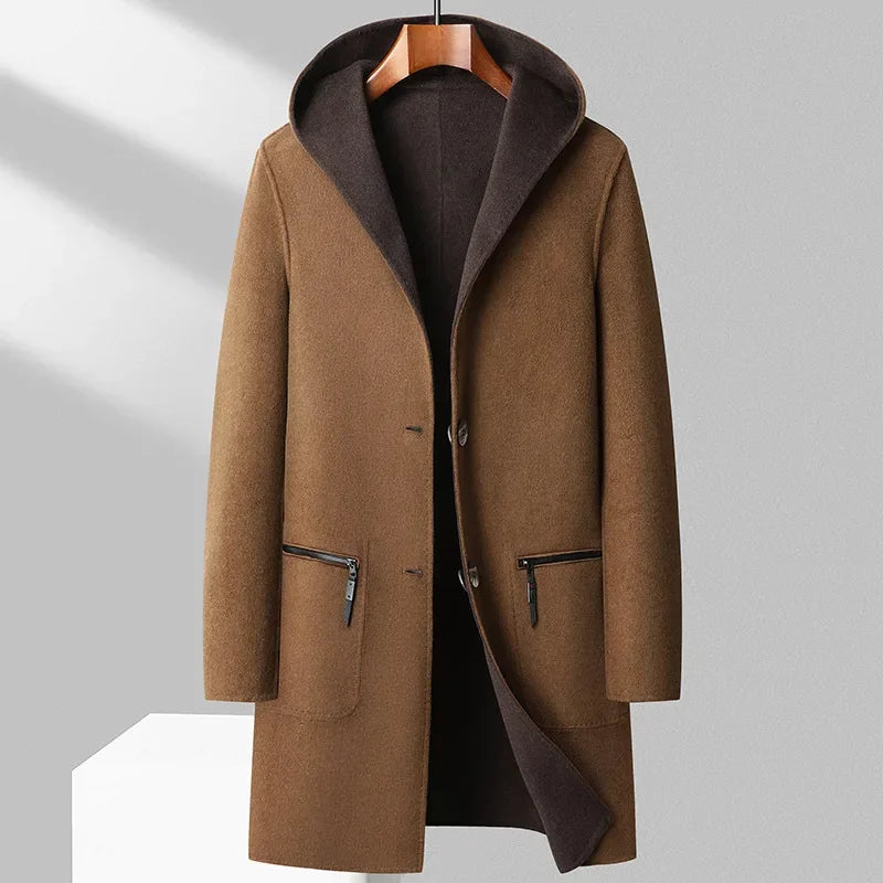 Elegant and Versatile Reversible Wool Coat