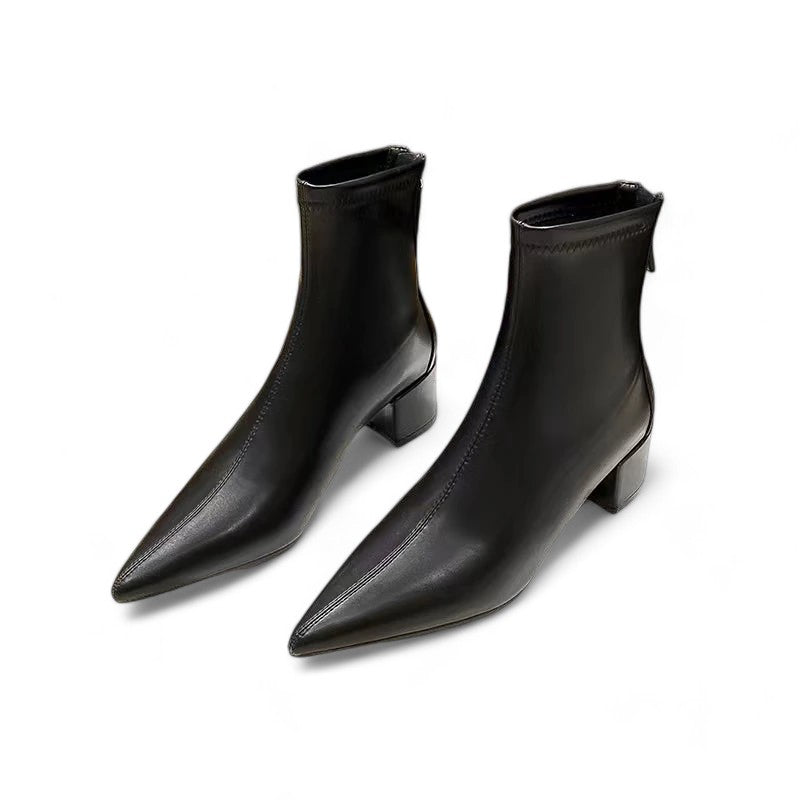 Chic Pointed-Toe Women's Boots with Back Zipper Closure