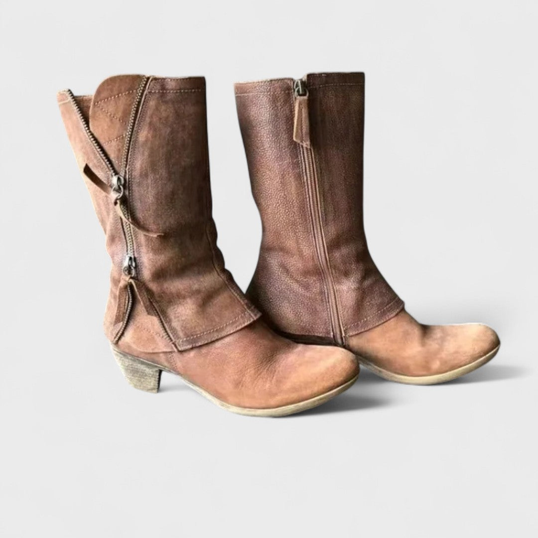 Chic Vintage Mid-Calf Boots for Timeless Style