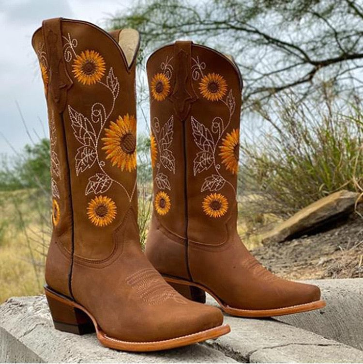 Bohemian Women's Boots with Calendula Charm