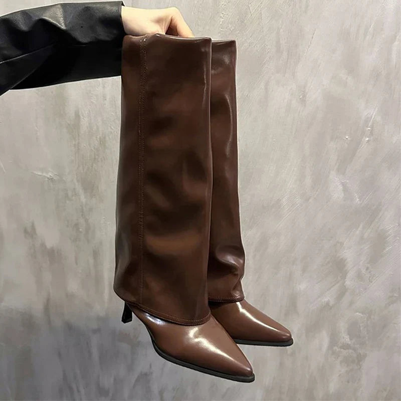 Women's High-Gloss Knee-High Boots
