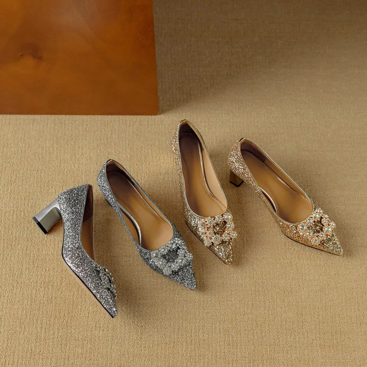 Gloria - Elegant Heels with Sparkles for a Dazzling Style
