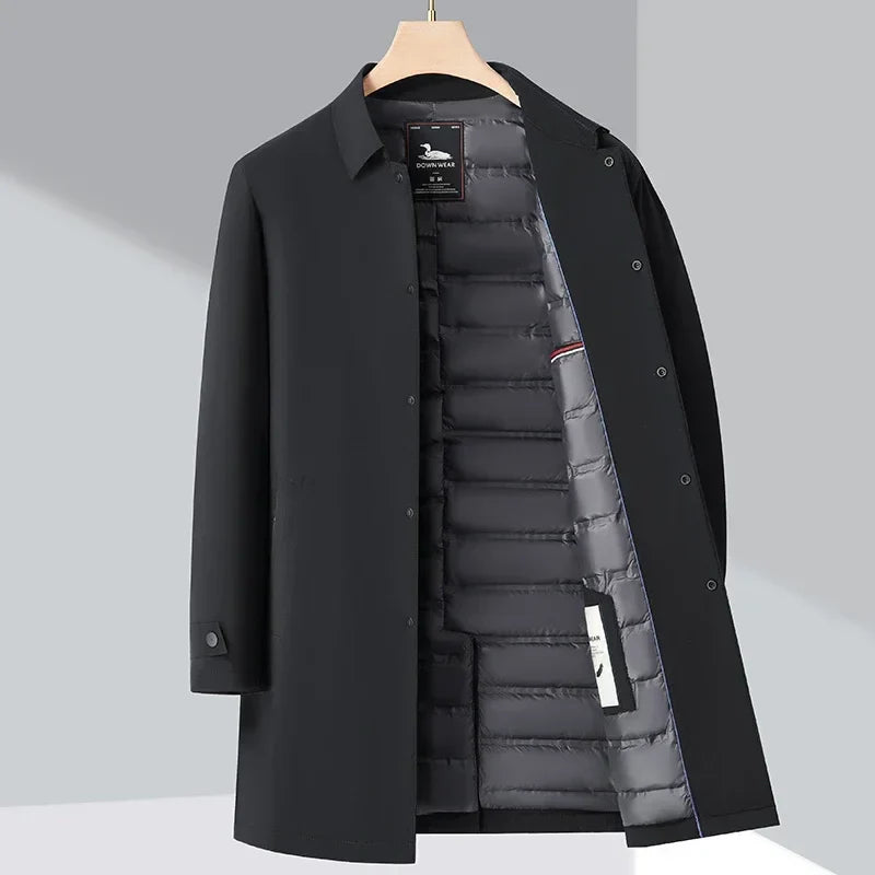 Burke Elegant Down Trench Coat for Ultimate Warmth and Style