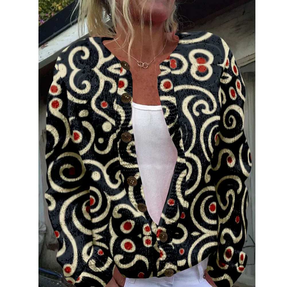 Gaby | Elegant trendy cardigan with eye-catching pattern