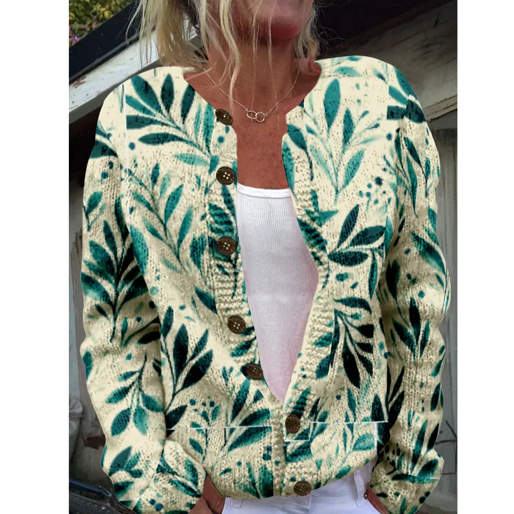 Nicolette | Stylish printed cardigan vest for a chic look