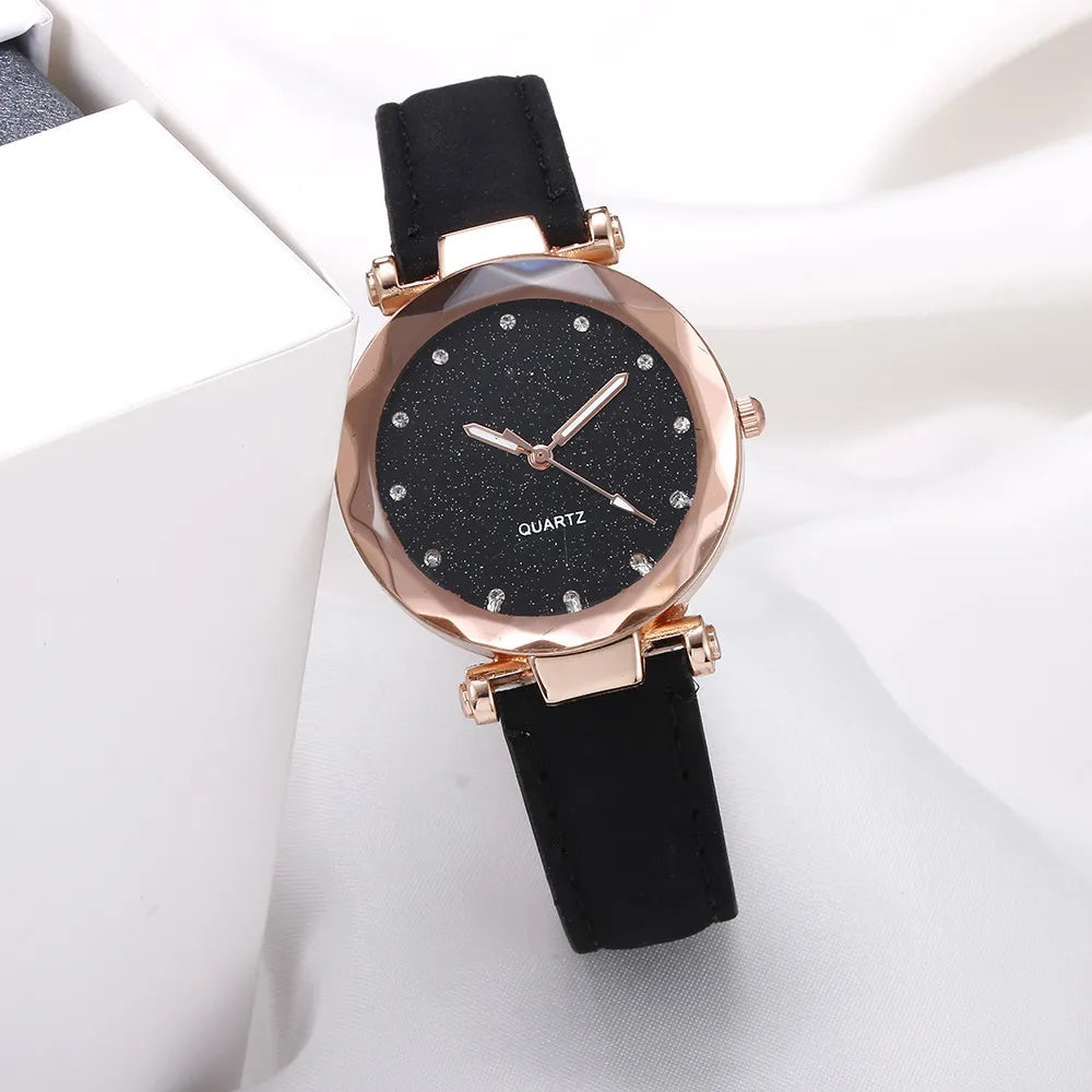 Elegant modern watch adorned with sparkling rhinestones
