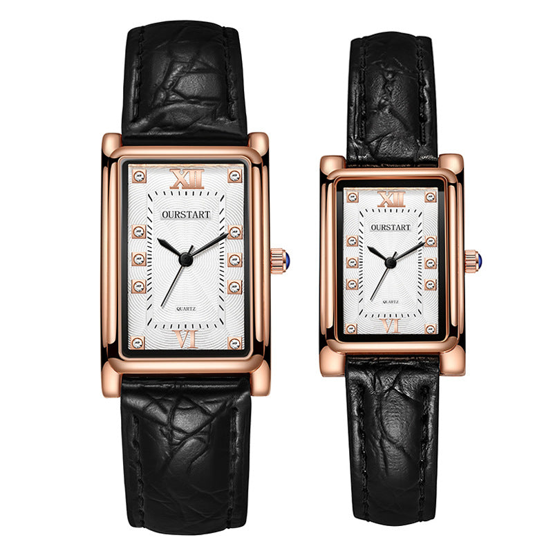 Elegant Leather Wristband Couple Watch for Stylish Moments