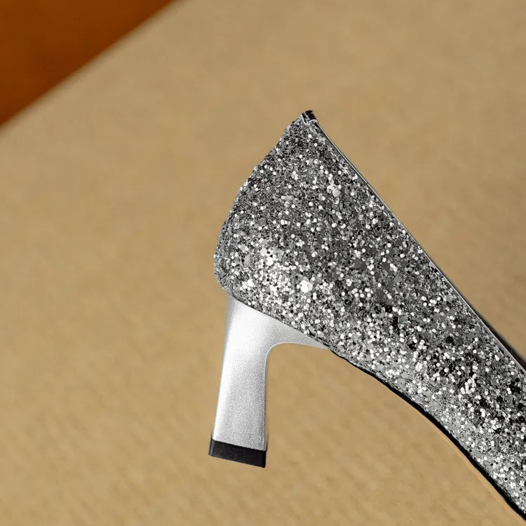 Gloria - Elegant Heels with Sparkles for a Dazzling Style