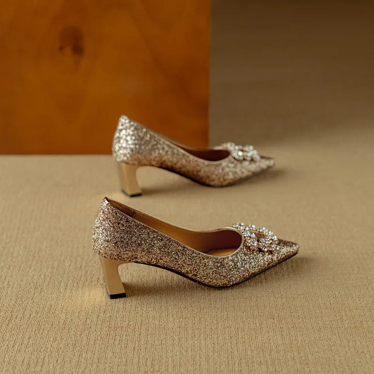 Gloria - Elegant Heels with Sparkles for a Dazzling Style