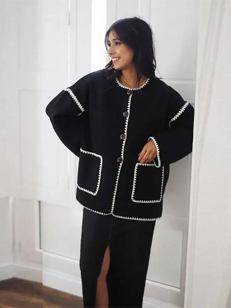 Aubrey | Elegant Contrast Comfortable Cardigan