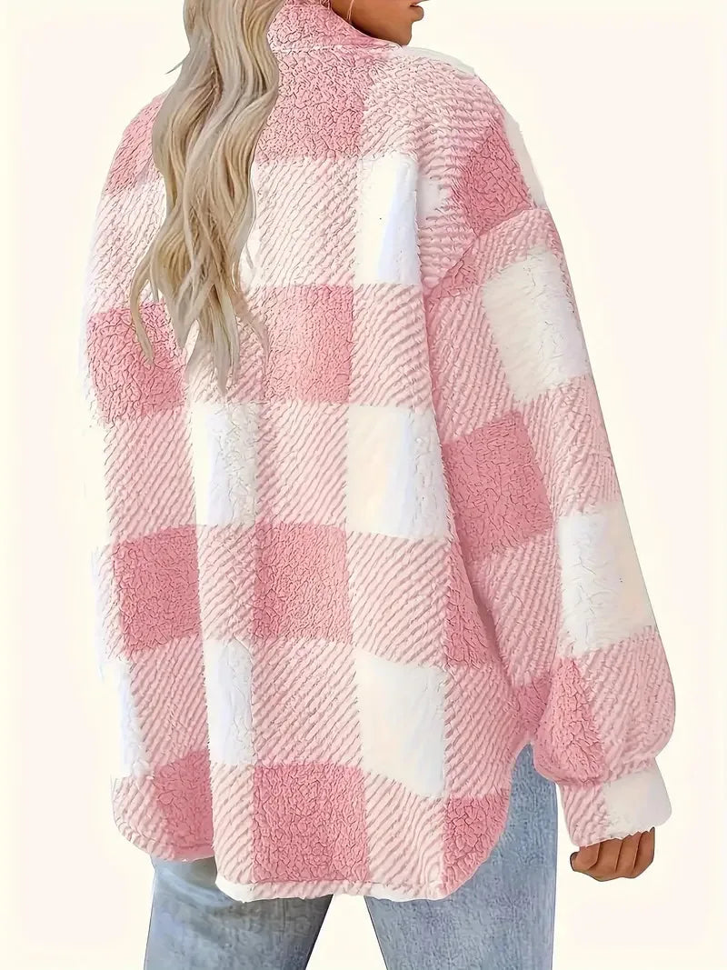 Martin | Elegant Plaid Fleece Jacket for a Trendy Look