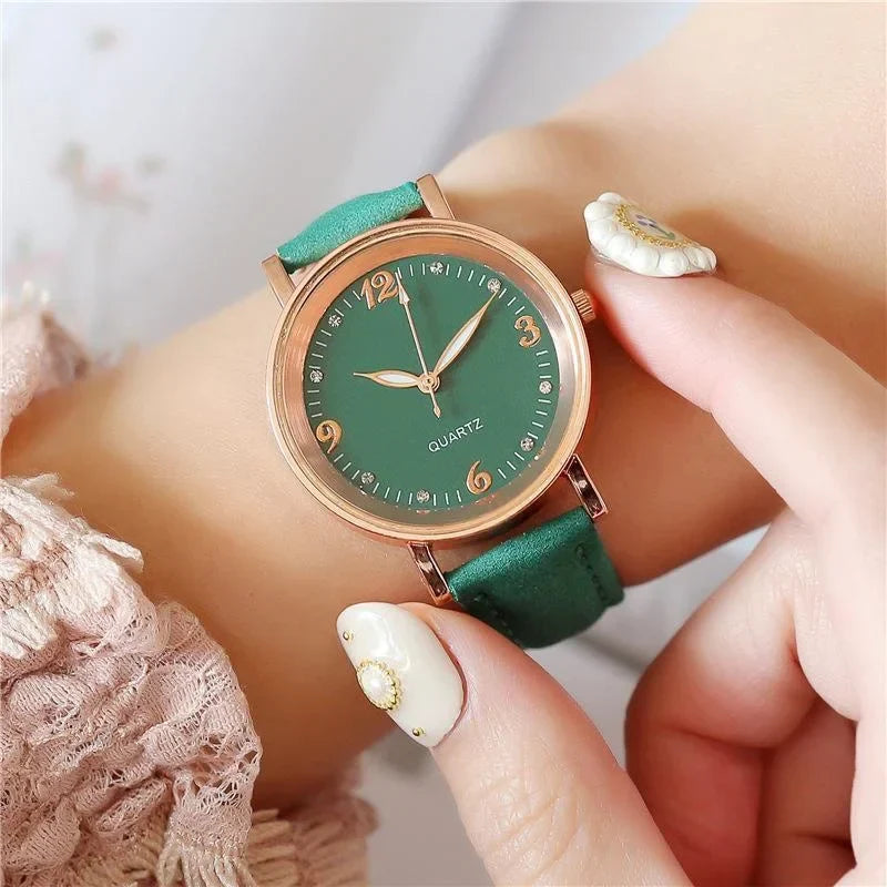 Watch with a leather strap