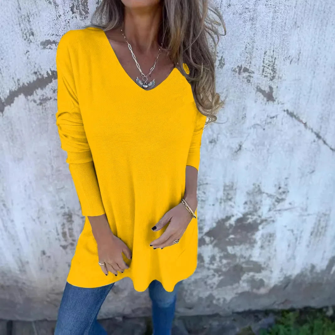 Sasha - Cozy V-Neck Knitted Tunic for Effortless Style