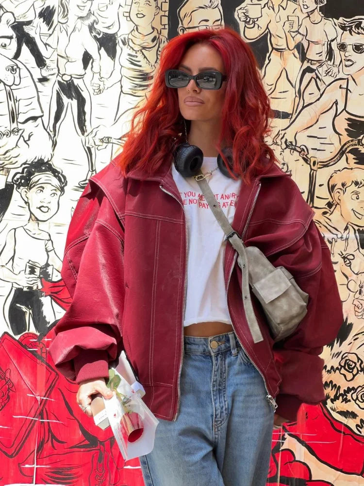 Sumaya | Elegant Leather Jacket Bold Version