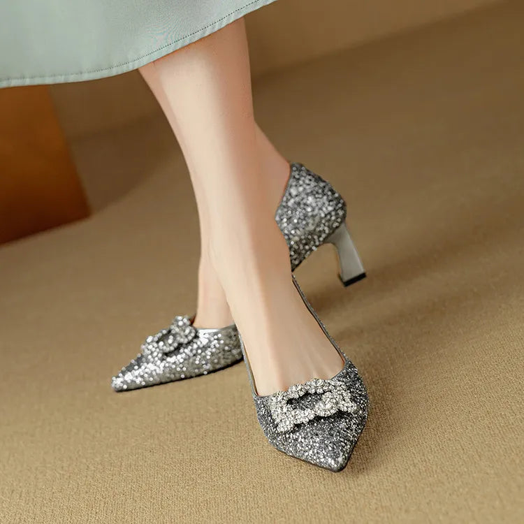 Gloria - Elegant Heels with Sparkles for a Dazzling Style
