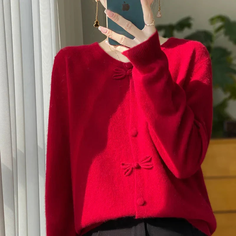 Elegant Bow-Detail Cardigan