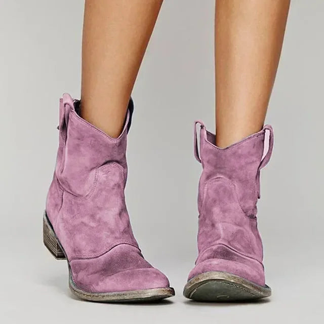 Stylish Vintage Cowgirl Ankle Boots for Trendy Adventure