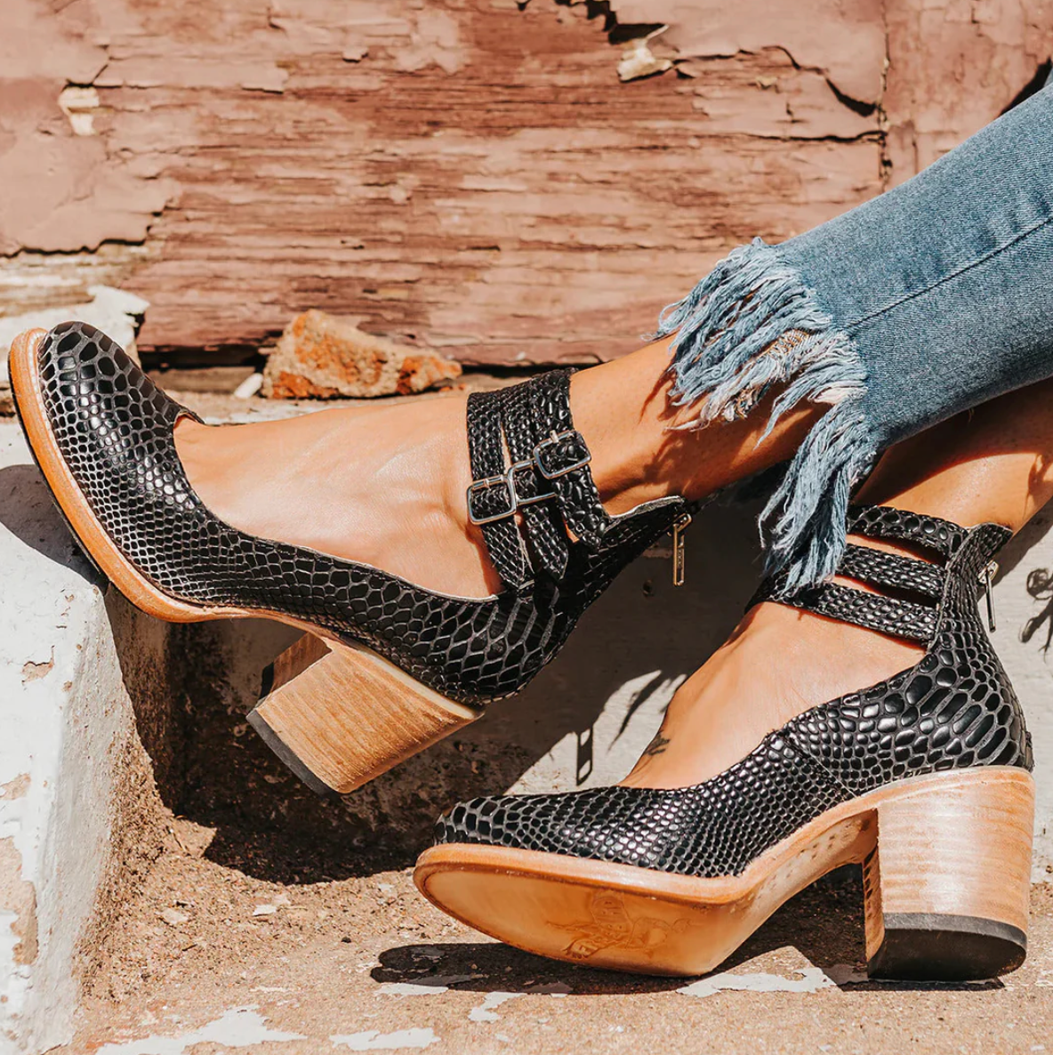 Zoey - Vintage Elegance Leather High Heeled Shoes