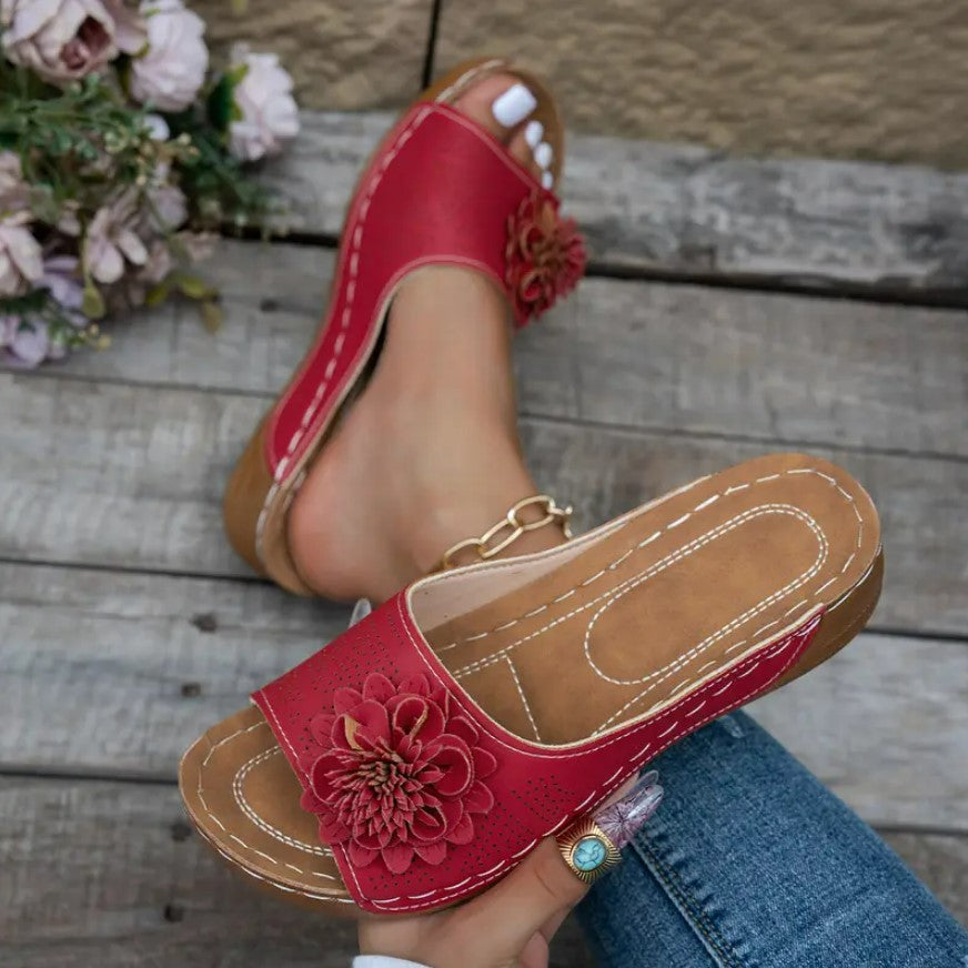 FLORA | Elegant Orthopedic Sandals with Floral Pattern