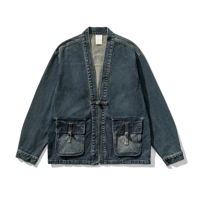 Vintage Wash Denim Kimono for a Unique and Elegant Style