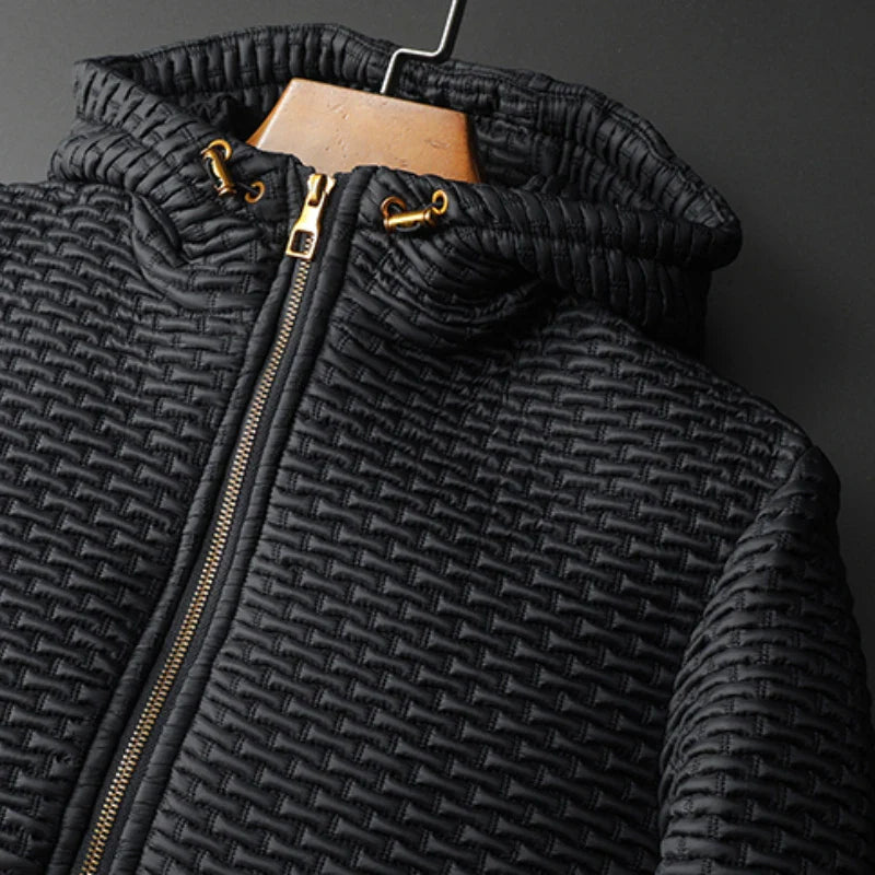 Elegant and Comfortable Black Micro-Quilt Jacket