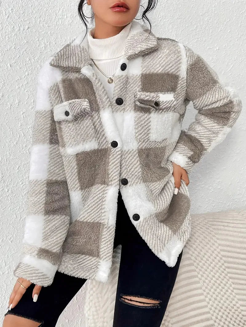 Martin | Elegant Plaid Fleece Jacket for a Trendy Look