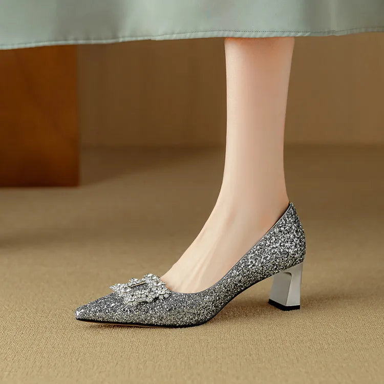 Gloria - Elegant Heels with Sparkles for a Dazzling Style