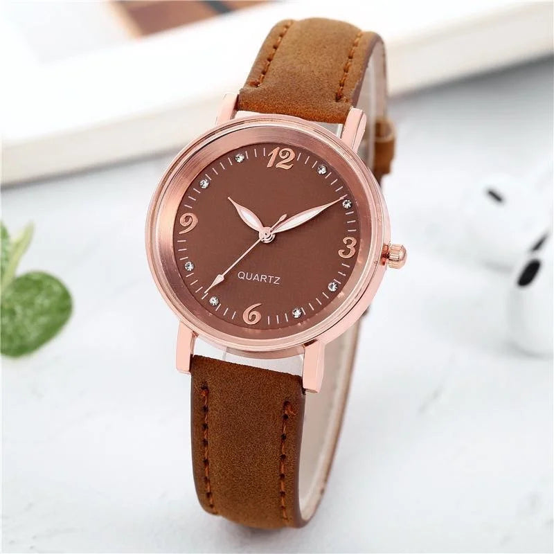 Watch with a leather strap