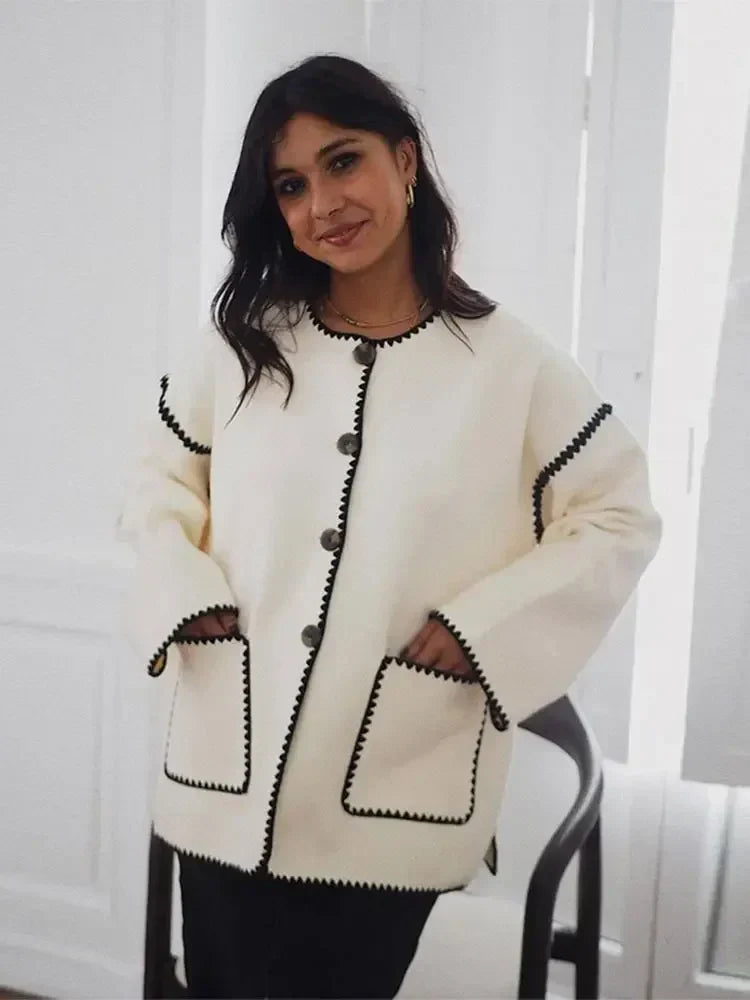 Aubrey | Elegant Contrast Comfortable Cardigan