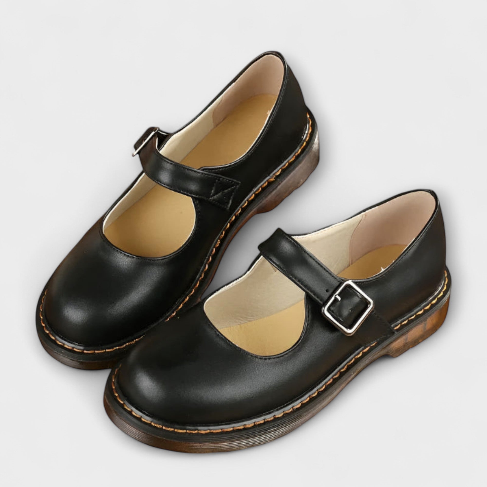 Women's Vintage Mary Jane Shoes – Stylish Leather Shoes with a Strap and a Comfortable Sole