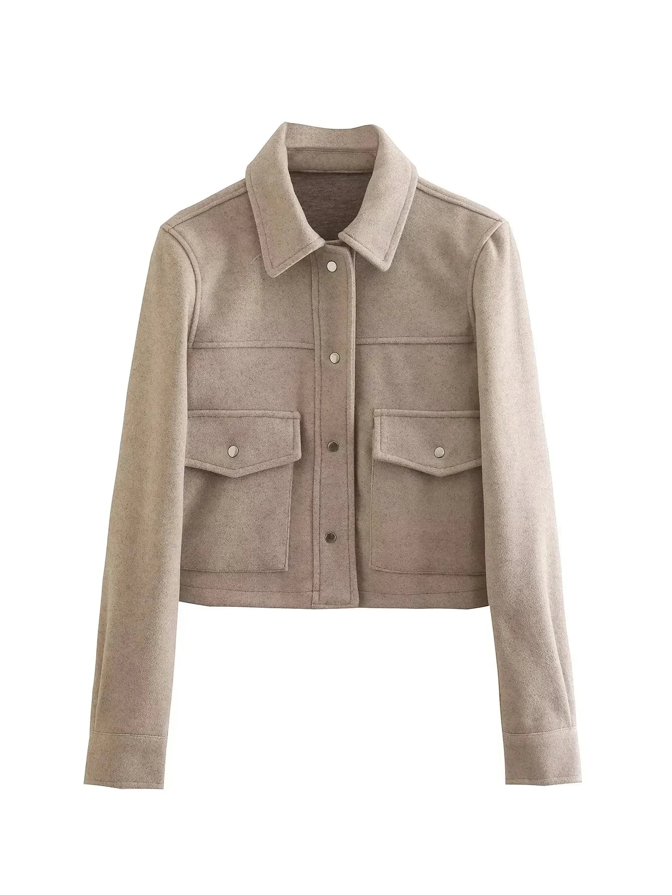 Women's Jumper - Elegant Short Utility Bomber Style Jacket